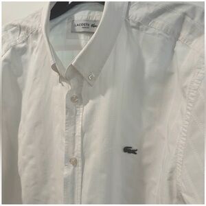 Lacoste Woven Button Down Long sleeve Dress Shirt Slim fit